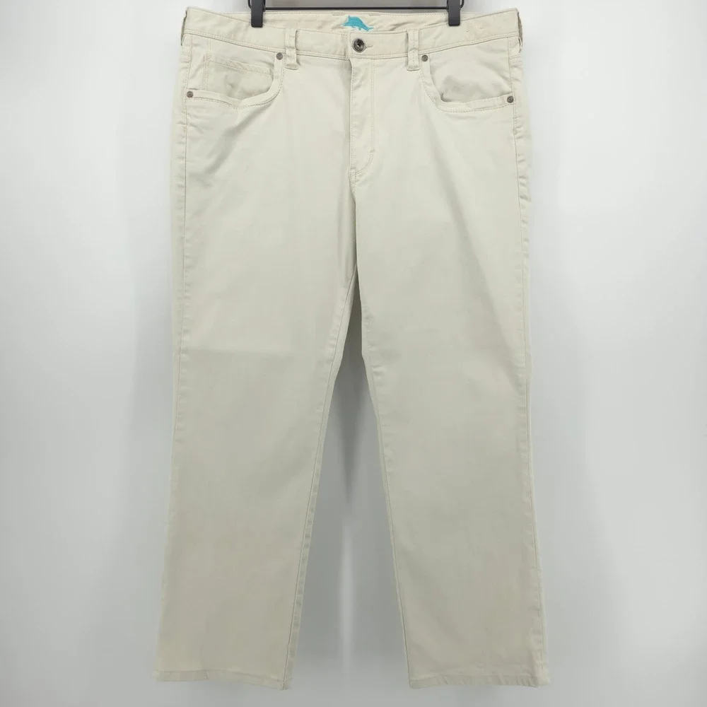 Tommy Bahama Mens Pants Boracay 38x32 Cream Coastal‎ Casual